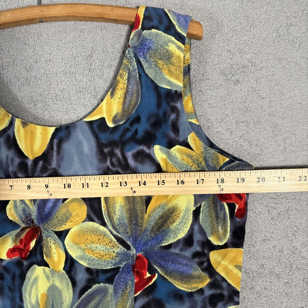 Vintage Paradise Found Hawaiian Mini Dress Women Size L Rayon Floral Aloha Retro - Picture 5 of 13